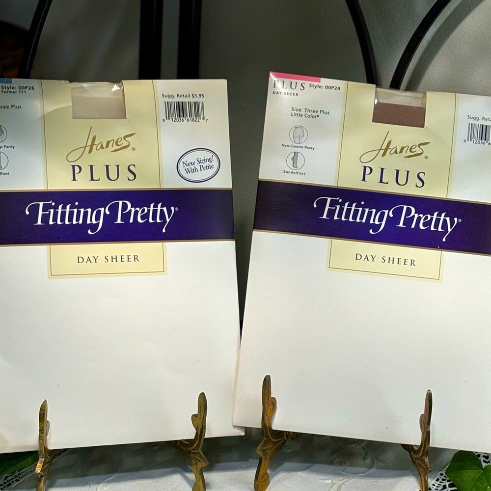 Hanes Plus Pantyhose, Size 3 Plus, 2 pair